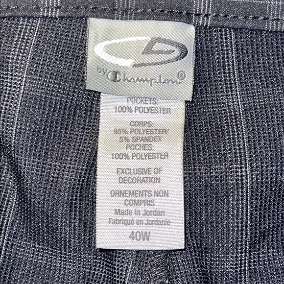 Champion Black and Gray Plaid Flat Front Shorts 40W - Picture 2 of 5